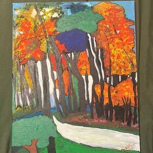 Vibrant Autumn Forest Painting